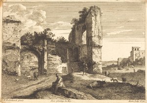 Vecchia seduta da Jean Morin after Cornelis van Poelenburch