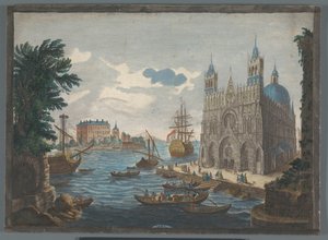 Vista di una cattedrale gotica sull