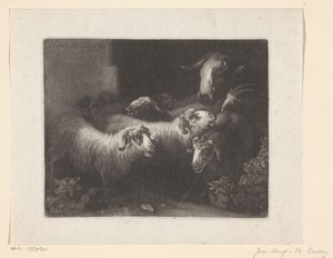 Gregge di pecore con una mucca da Jean Onufre Philippe Cretey