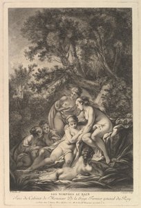 Le ninfe al bagno, 18° secolo da Jean Ouvrier