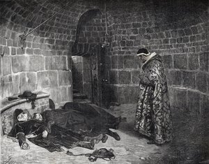 La vendetta di Papa Urbano VI (1318-1389) - La vendetta di Papa Urbano VI (tortura e scompare i suoi stessi cardinali) - incisione di Laurens