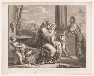Sacra Famiglia presso una fonte da Jean Pesne