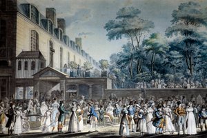 Veduta di Parigi: la passeggiata del giardino turco da Jean Pierre Marie Jazet