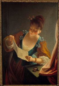 Giovane donna che legge una lettera di Jean Raoux (1677-1734) XVIII secolo