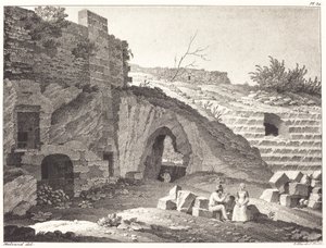 Rustici che fanno un picnic tra le rovine