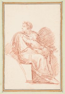 Giosia con Ieconia tra le braccia, antenati di Cristo dal soffitto della Cappella Sistina di Michelangelo da Jean Robert Ango