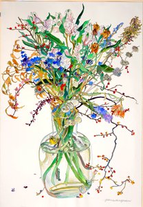 Alstroemeria, Statice, Calendula onesta, Foglie secche, Bacche