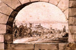 Veduta della città e del lago di Bracciano, c.1810 da Jean Thomas Thibault