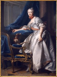 Ritratto di Marie Anne de Montboisier Beaufort Canillac, Marchesa di Caumont. Dipinto di Jean Valade (1709-1787), olio su tela