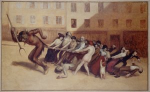 I parigini tirano il diavolo per la coda, ca. 1920 da Jean Veber
