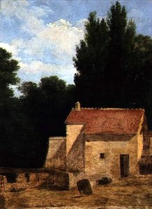 Edificio agricolo in un paesaggio
