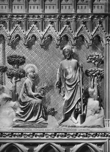Cattedrale, interno, schermo del coro, Gesù Cristo appare a Maria Maddalena, c.1340-51 da Jean and Jean Le Boutellier Ravy