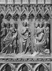 Cattedrale, interno, schermo del coro, Gesù Cristo appare agli apostoli e ai discepoli in Galilea, c.1340-51 da Jean and Jean Le Boutellier Ravy