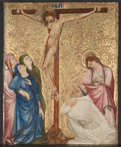 Calvario con un monaco certosino, c.1389-95 da Jean de Beaumetz