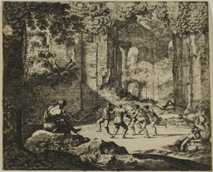 Danza dei pastori nelle rovine antiche da Jean le Pautre