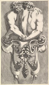 Progetto per un termine con due satiri abbracciati, da: Curieuses recherches de plusieurs beaus da Jean le Pautre