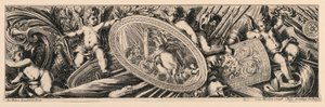 Fregio: Trofei di armi e putti
