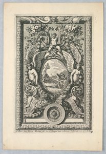 Foglio dal set, "Ornemens de Peaneaux pour... Lambris" da Jean le Pautre