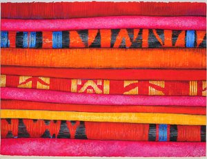 Tessuti marocchini 2, 2013 (gouache su carta)