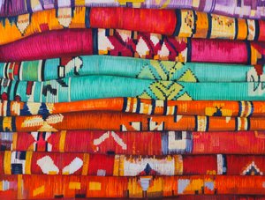 Tessuti marocchini 4, 2013 (gouache su carta)