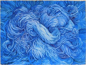 Lana blu cobalto, 2013 (gouache su carta) da Jeanne Maze