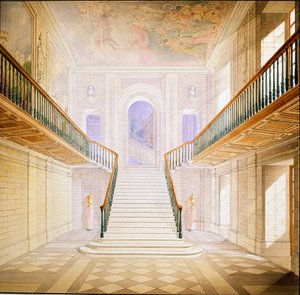 Progetto per una scala nella Painted Hall, Chatsworth da Jeffry Wyatville