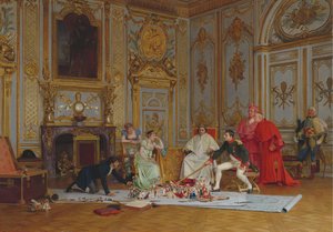 Napoleone pianifica la sua incoronazione da Jehan Georges Vibert