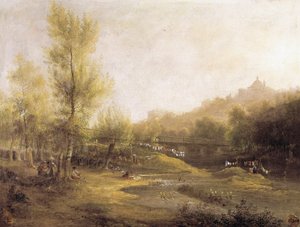 Le lavandaie di Manzanares da Jenaro Pérez Villaamil