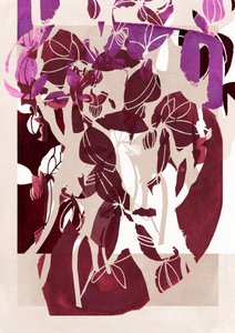 Motivi floreali astratti in magenta da Jenja Braun