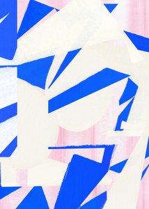 Forme in blu, rosa e grassetto da Jenja Braun