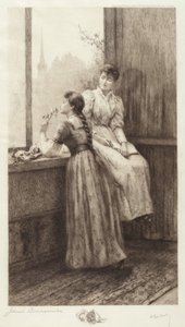 Senza titolo (Due ragazze alla finestra) da Jennie Augusta Brownscombe