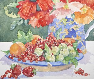 Frutta su un piatto, 2014 acquerello