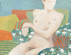 Nudo seduto (acrilico)