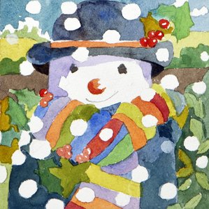 Pupazzo di neve, 2011 (acquerello) da Jennifer Abbott