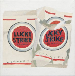 Pacchetti di sigarette Lucky Strike bianche (acrilico) da Jennifer Abbott