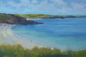Thurlestone Beach, calm summer day
