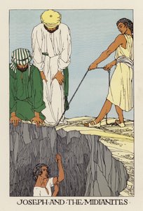 Giuseppe e i Madianiti (litografia a colori)