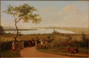 Vista sul Piccolo Belt da una collina vicino a Middelfart da Jens Juel