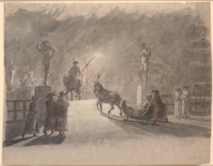 Una corsa in slitta alla luce delle torce sul ponte di Holmen da Jens Juel