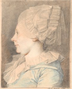 Ritratto di Anne Cathrine Maaløe, nata Basse. Profilo a sinistra da Jens Juel