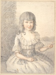 Ritratto di una bambina con un cane