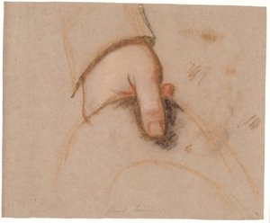 Studio per il ritratto della famiglia Ryberg; la mano sinistra di Johan Christian Ryberg che tiene un cappello da Jens Juel