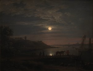 Attraversamento del Piccolo Belt a Snoghøj. Sorgere della luna da Jens Juel