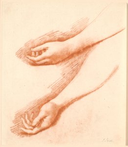 Due studi del braccio sinistro di una donna, il superiore utilizzato per il ritratto di famiglia Anker da Jens Juel