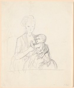 Bozza del ritratto della contessa Sophie Magdalene Raben, nata von Qualen con il suo figlio maggiore, nato nel 1784 da Jens Juel
