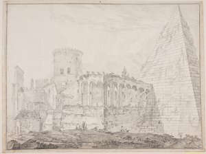 Piramide di Cestio presso Porta S. Paolo da Jens Petersen Lund