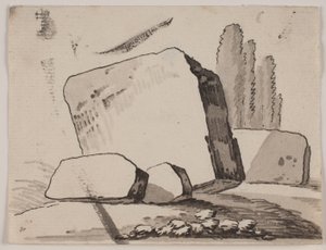 Frammenti di rovine e cipressi da Jens Petersen Lund
