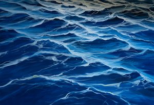 Mare blu, 2020 (tempera su carta) da Jerome Glomaud
