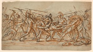 Disegno, La battaglia per il cadavere di Patroclo, 1810 ca.