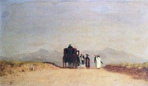 Sosta dei viaggiatori nella Campagna Romana, c.1868